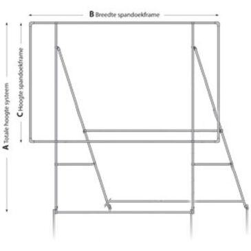 vrijstaand spandoekframe 2 x 4 meter