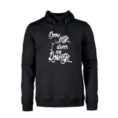 heren hoodie alweer rose zwart