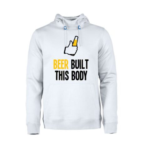 heren hoodie beer built body