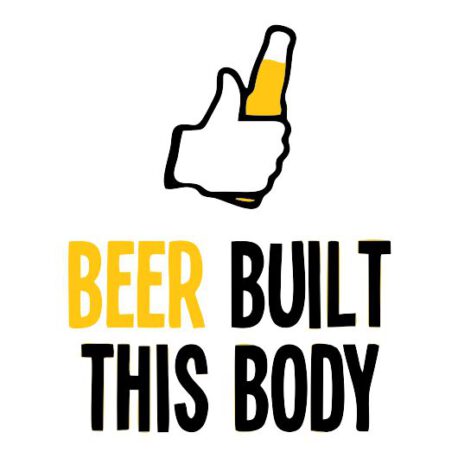 heren hoodie beer built body tekst