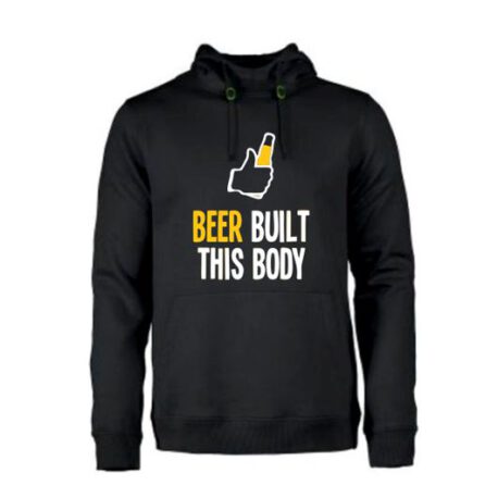 heren hoodie beer built body zwart