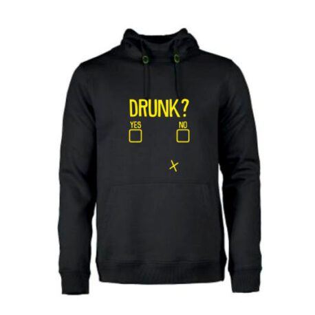 heren hoodie drunk zwart