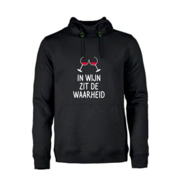 heren hoodie In wijn zit de waarheid