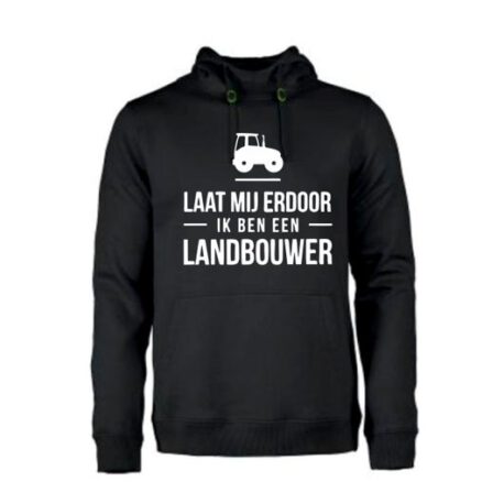 heren hoodie landbouwer zwart