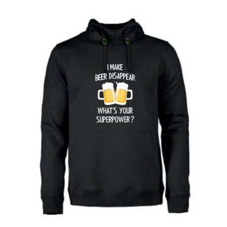 heren hoodie make beer disappear zwart