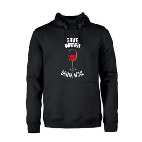 heren hoodie save water zwart