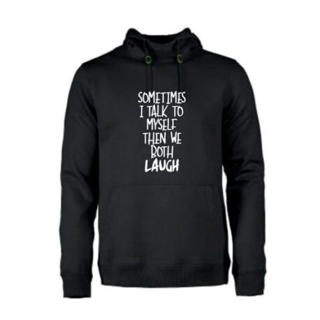 heren hoodie talk to myself zwart