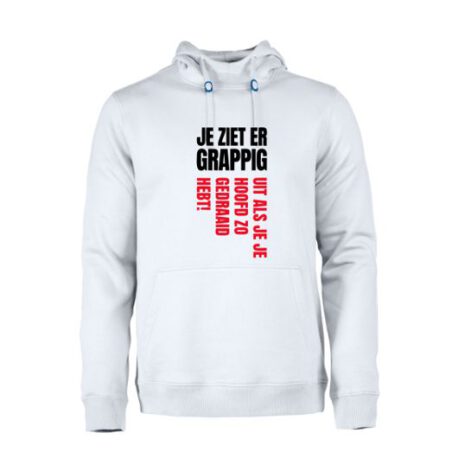 heren hoodie ziet grappig uit