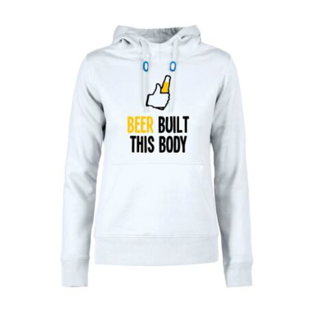 hoodie dames beer built body wit