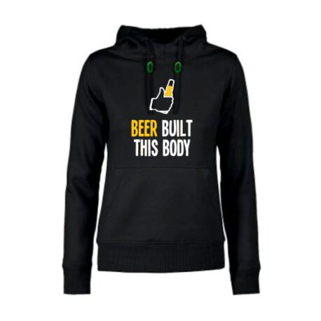 hoodie dames beer built body zwart