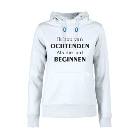 hoodie dames hou van ochtend wit