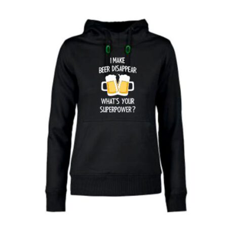 hoodie dames make beer disappear zwart