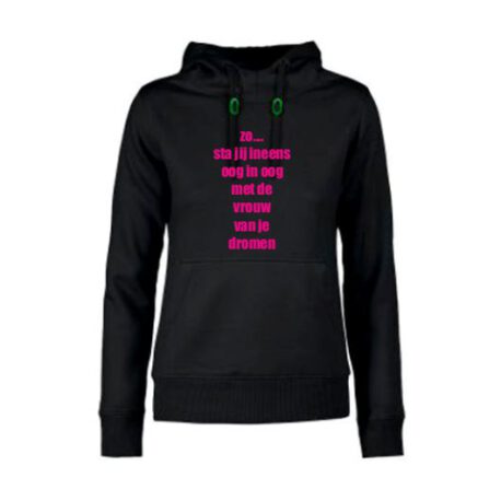 hoodie dames vrouw van dromen zwart