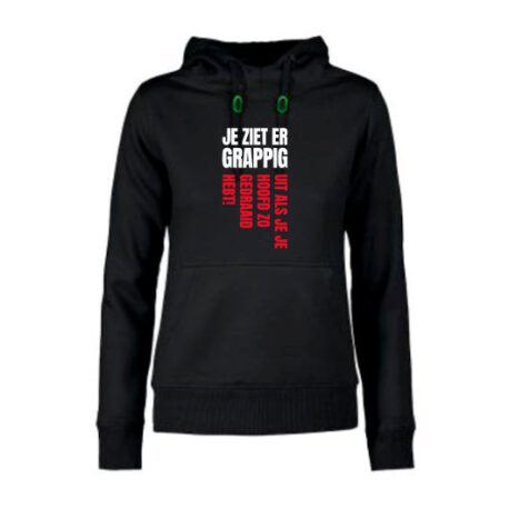 hoodie dames ziet grappig uit zwart