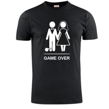 T-shirt trouwen, game over