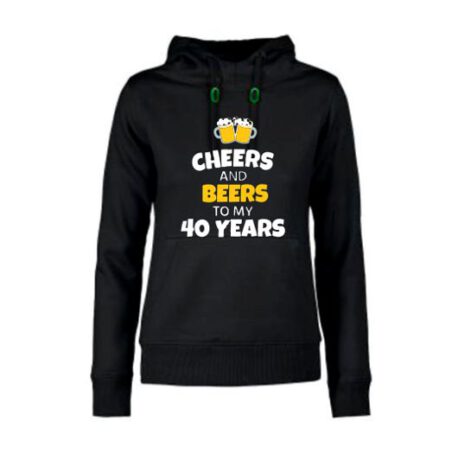 dames hoodie 40 bier zwart