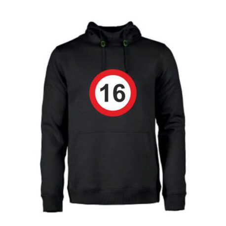 heren hoodie 16 zwart