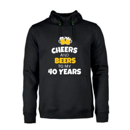 heren hoodie 40 bier zwart