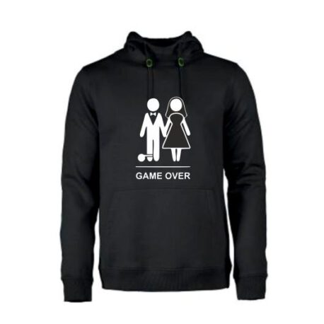 heren hoodie game over zwart