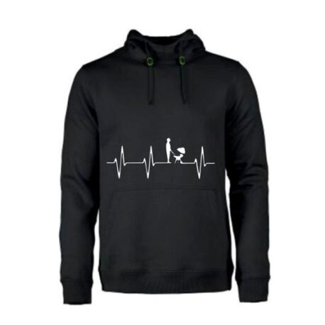 heren hoodie heart bbq zwart