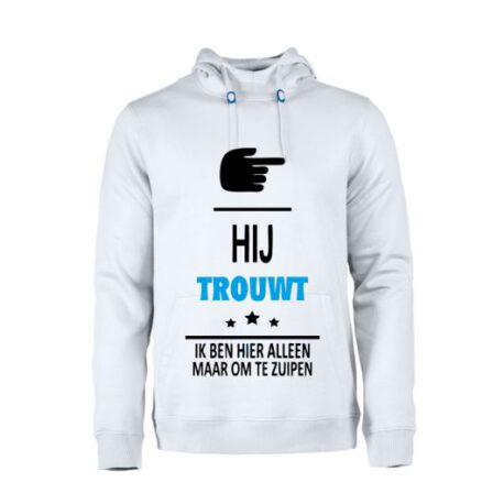 heren hoodie hij trouwt