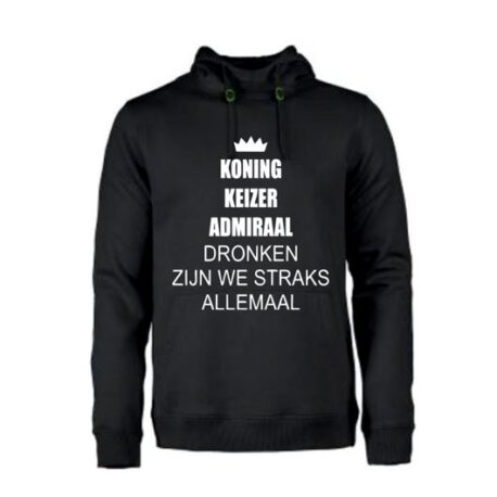 heren hoodie koning keizer zwart