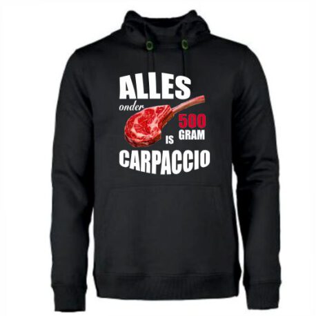 hoodie.alles onder 500 gram is carpaccio.zwart