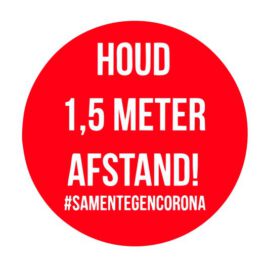 Stickers rond 1,5 meter afstand 5 stuks