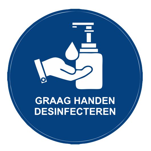 ziek verdrietig Articulatie Stickers rond handen desinfecteren 5 stuks – AAA Reclame