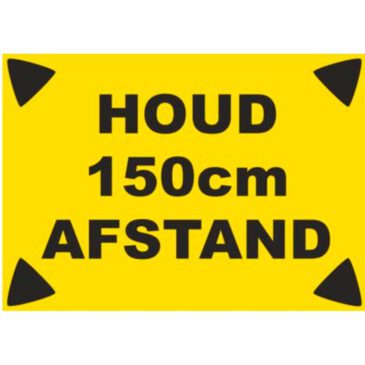 Stickers langwerpig houd 150 cm afstand 5 stuks