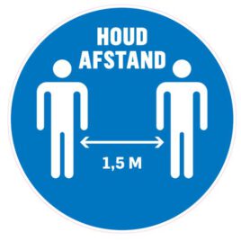 Stickers rond houd afstand 1,5 meter 5 stuks