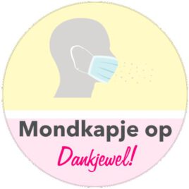 Stickers rond mondkapje op 5 stuks