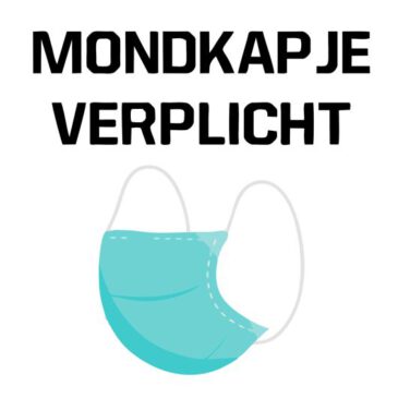 Vinyl stickers langwerpig mondkapje verplicht