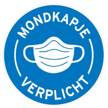 Stickers rond mondkapje verplicht 5 stuks