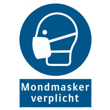 Stickers mondmasker verplicht 5 stuks