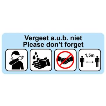 Vinyl stickers langwerpig vergeet niet