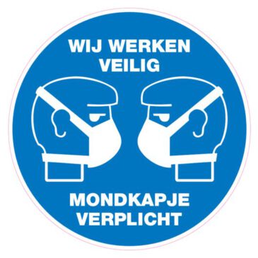 Stickers rond wij werken veilig 5 stuks