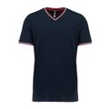 Navy met rood