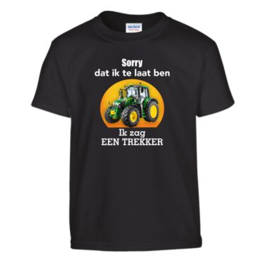 Kinder T-shirt Sorry dat ik te laat ben ik zag een trekker