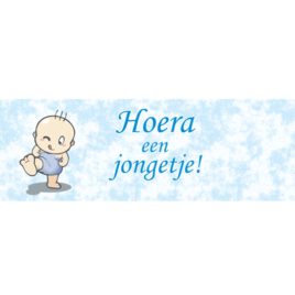 Feestdoek achtergrond Hoera een jongen