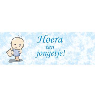 Feestdoek achtergrond Hoera een jongen