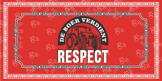 Feestdoek achtergrond De boer verdient respect