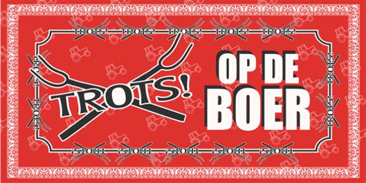 Feestdoek achtergrond Trots op de boer